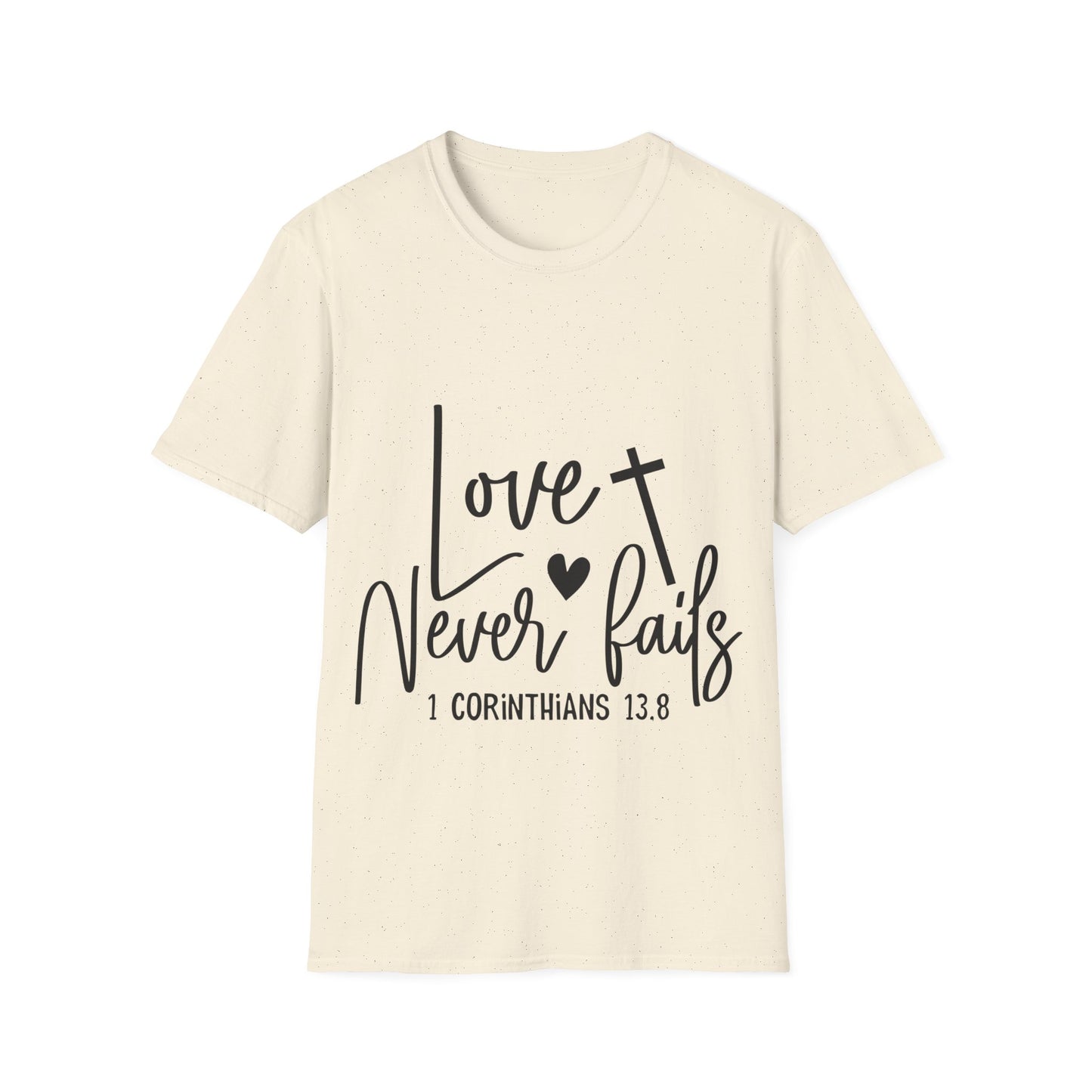 Love Never Fails 1 Corinthians 13.8 Triple Viking T-Shirt