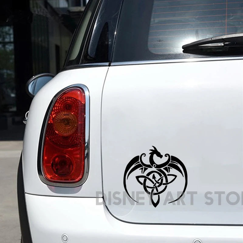 Car Sticker Viking Inspired Flying Celtic Dragon Magic Symbol