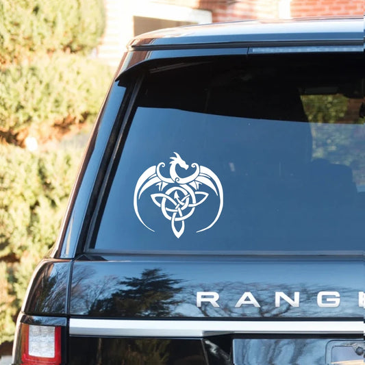 Car Sticker Viking Inspired Flying Celtic Dragon Magic Symbol