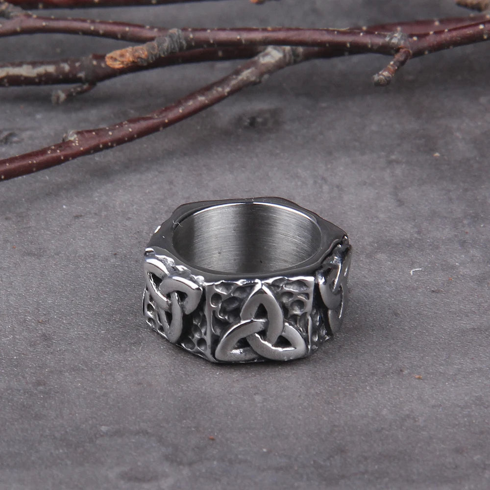 Odin Norse Amulet Rune Words RETRO Viking Ring