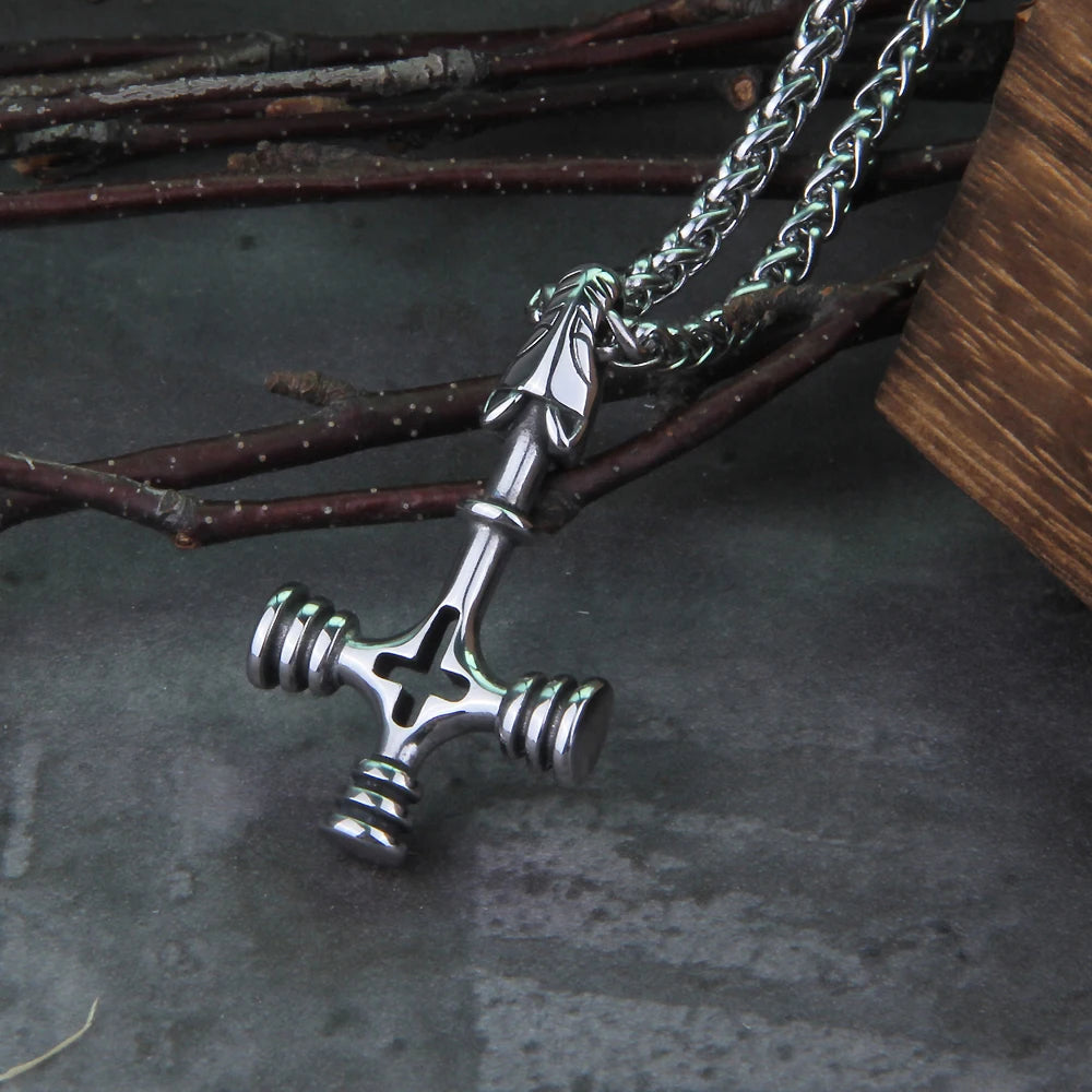 Jesus Cross Viking Necklace