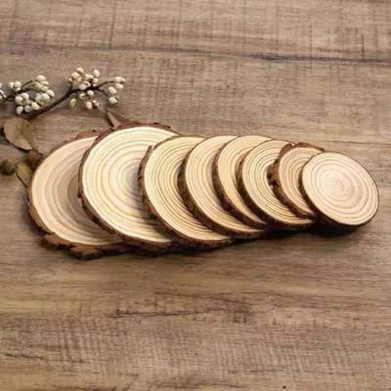 3-16CM Thick Natural Pine Round Unfinished Viking Wood Slices Circles