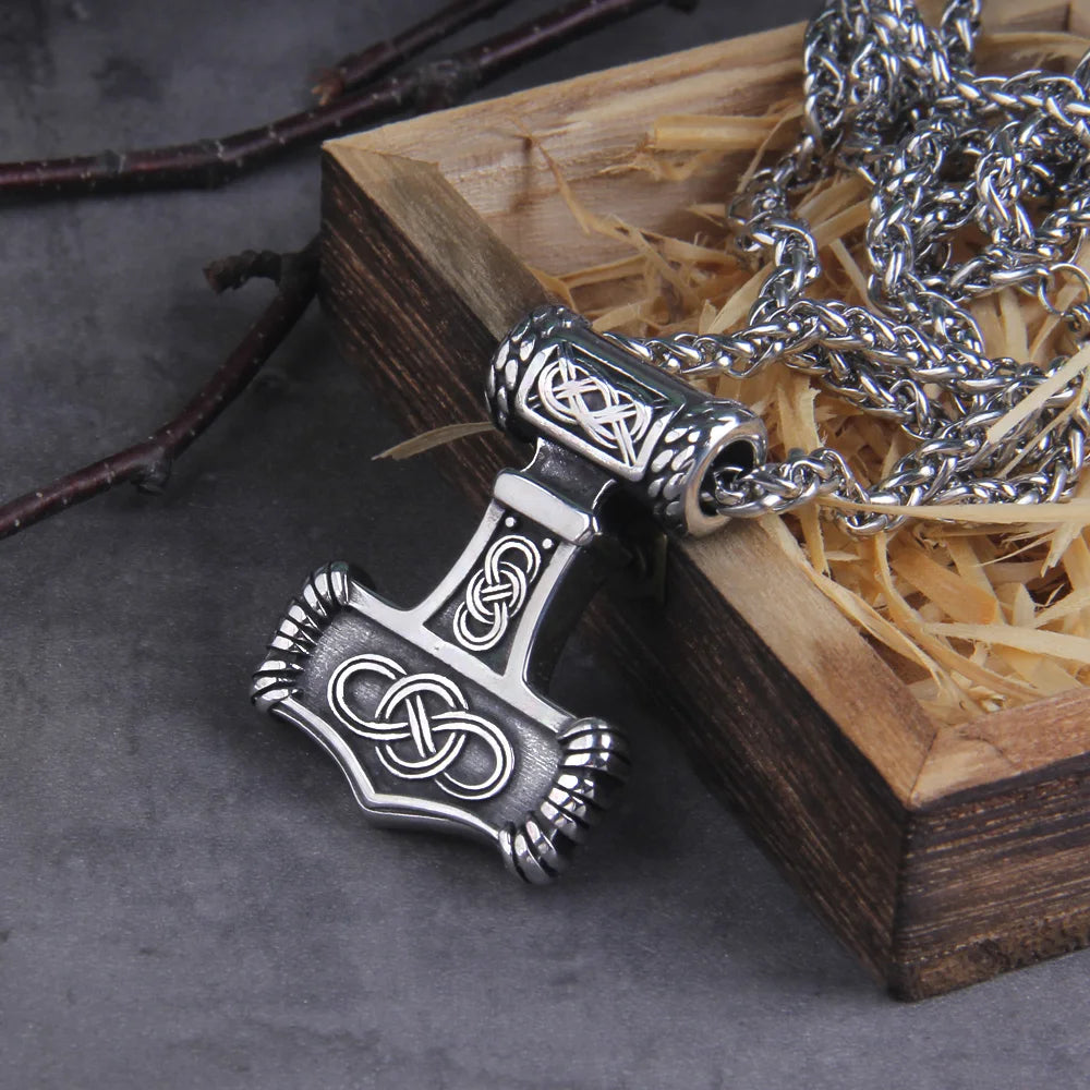 Thor's Hammer Mjolnir Pendant Viking Necklace