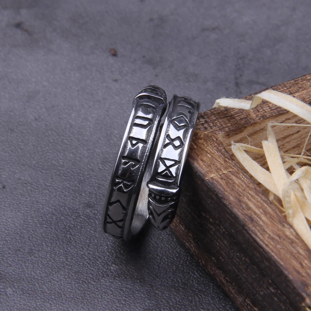 Rune Statement Totem Odin Viking Ring
