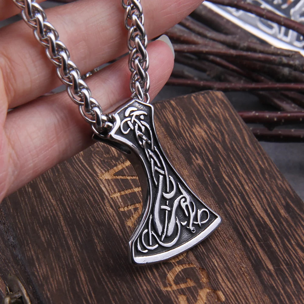 Stainless Steel Axe Viking Necklace