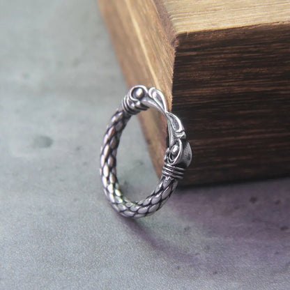 Two Entwined Ravens Ring - TripleViking