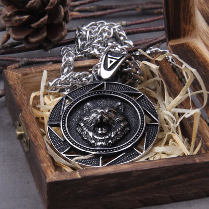 Wolf hoofd Noorse mannen Viking ketting