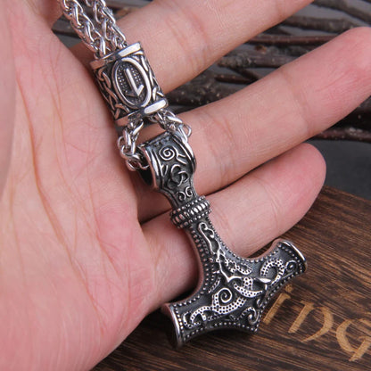 Collier amulette Viking scandinave Rune Mjolnir