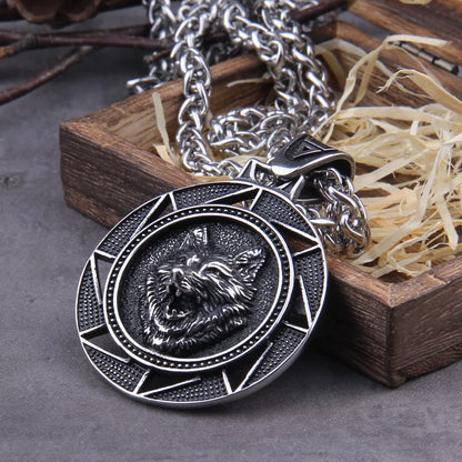 Wolf hoofd Noorse mannen Viking ketting