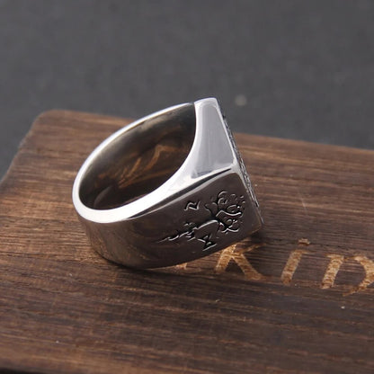 Compass Runic Statement Rings - TripleViking