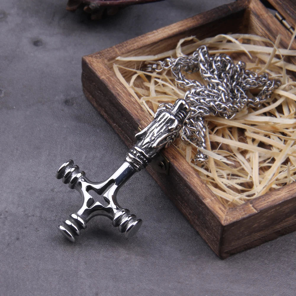 Nordic Viking Dragon Cross Viking Necklace