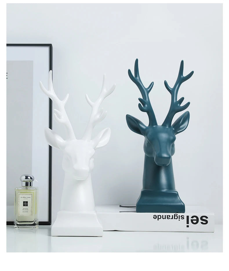 Nordic Creative Deer Head Display Wine Cabinet Decoration Simple Animal Head Viking Home Decor