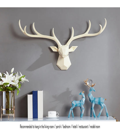 Nordic Lucky Deer Head Wall Hanging Creative Deer Wall Pendant Viking Home Decor