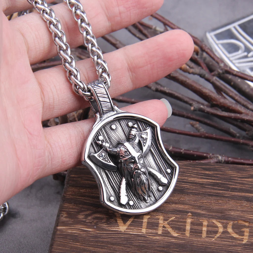 Warrior With Axe Viking Necklace