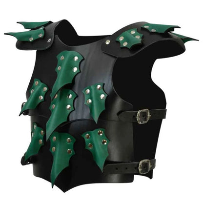 Læder Cuirass frakke Vest Ridder Kostume Rekvisitter Outfit Top Dragon Scale Viking Armor