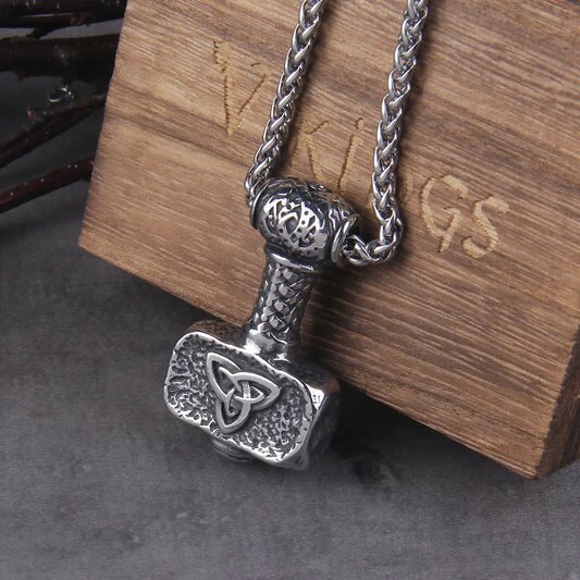Scandinavian Rune Amulet Mjolnir Necklace