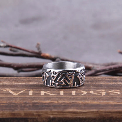 Wolves of Odin Valknut Ring - TripleViking