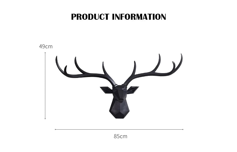 Nordic Lucky Deer Head Wall Hanging Creative Deer Wall Pendant Viking Home Decor