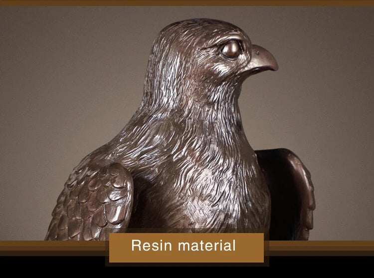 Resin Animal Statue Eagle Copper Plated Craft Office Decoration Viking Home Decor