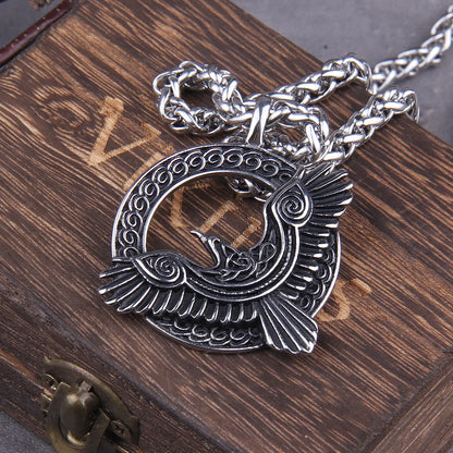 Collier Viking amulette Triple corne d'Odin Raven