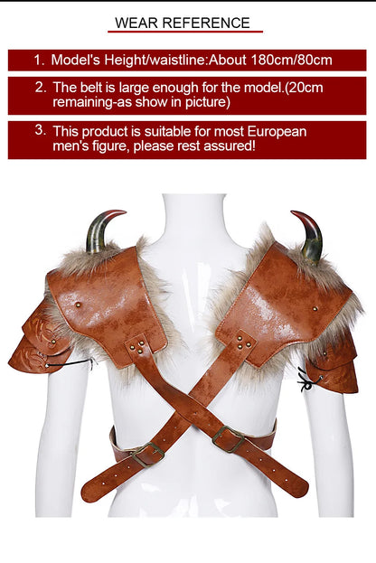 Costumes Oíche Shamhna Daoine Fásta Hunter Cosplay Drape Seálta Lochlannach Gualainn Armor