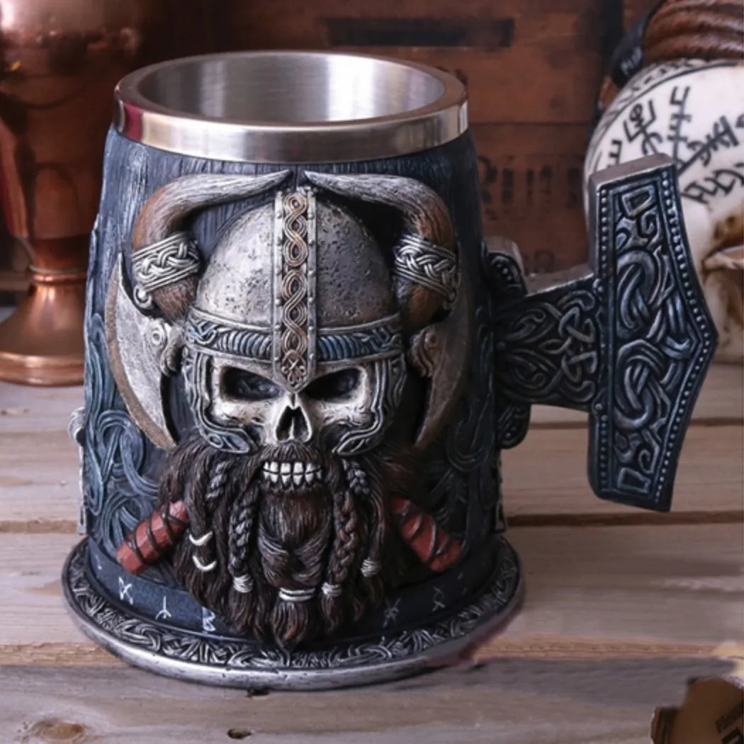 Viking Resin Stainless Steel Beer Mug - TripleViking