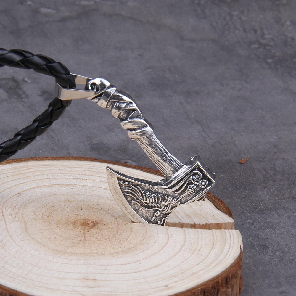 Wolf And Raven Slavic Amulets Talismans Axe Viking Necklace