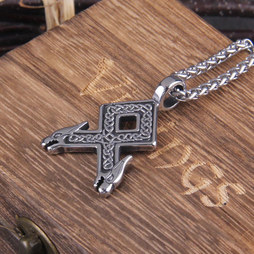 Norse Viking Rune Stainless Steel Triple Viking Necklace