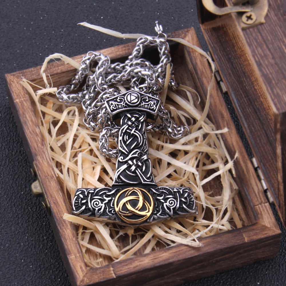 Viking Scandinavian Odin Mjolnir Necklace