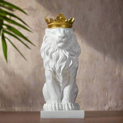 Abstract Resin Crown Lion King Sculpture Ζώο άγαλμα χειροποίητο ειδώλιο Viking διακόσμηση σπιτιού