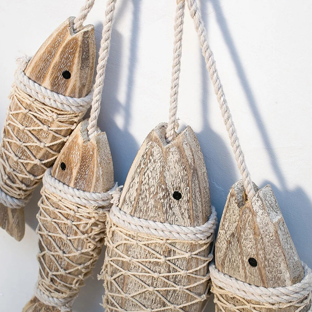 Marine-style wooden fish, an accent for viking decor