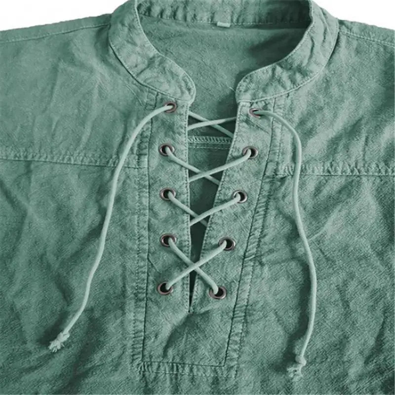 Túnica Vintage Lace Up Camisas Viking