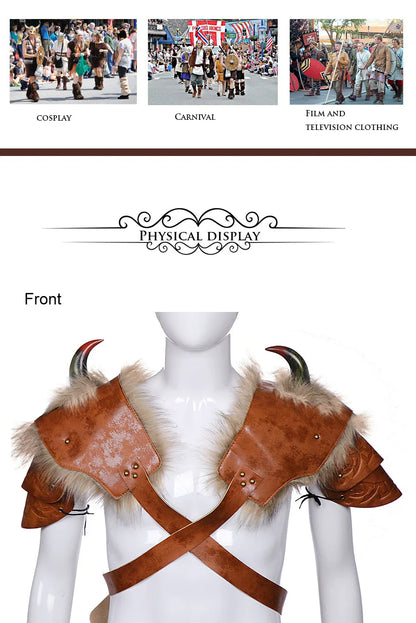 Costumes Oíche Shamhna Daoine Fásta Hunter Cosplay Drape Seálta Lochlannach Gualainn Armor