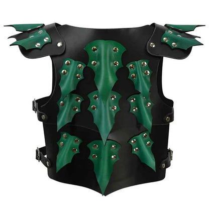 Læder Cuirass frakke Vest Ridder Kostume Rekvisitter Outfit Top Dragon Scale Viking Armor