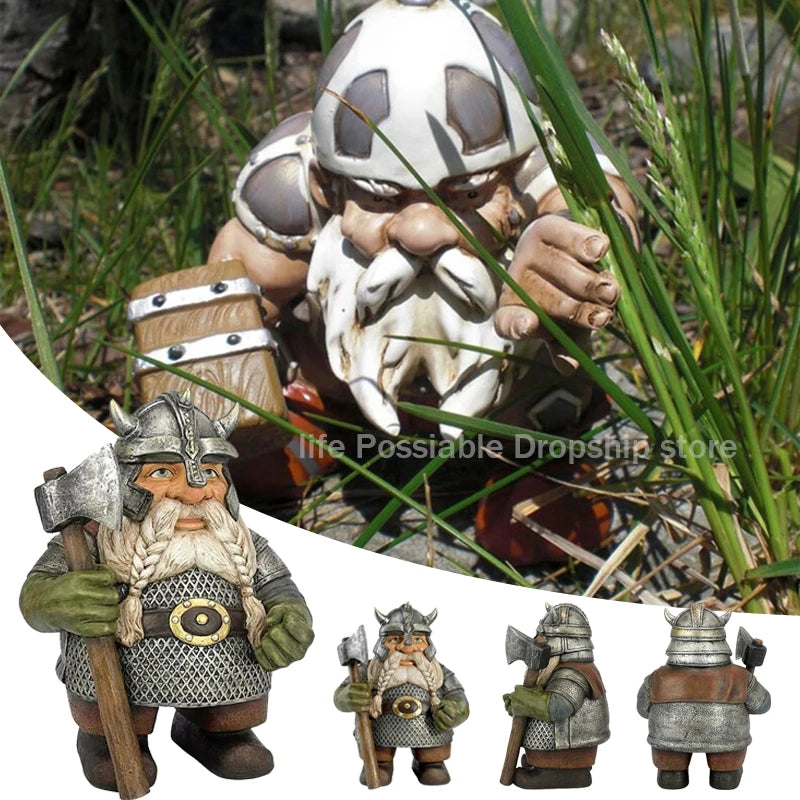 Resin Crafts Display Mold Simulation Miniature Viking Victor Norse Dwarf Gnome Figurine