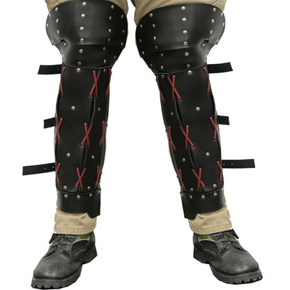 Steampunk Samurai Archer Armor Gaiter Half Chaps Leather Greaves Knight Shin Viking Protector