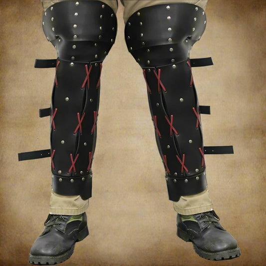 Steampunk Samurai Archer Armure Guêtre Demi Chaps Cuir Greaves Chevalier Shin Viking Protecteur