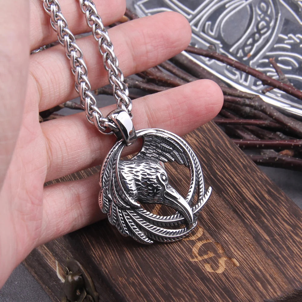 Norse Raven Necklace Odin Viking Necklace