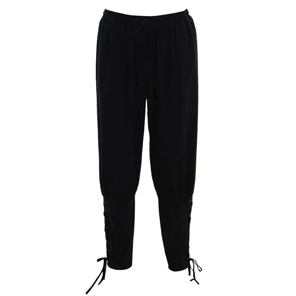 Pantaloni vichinghi con fasciatura per gamba navigatore marrone nero