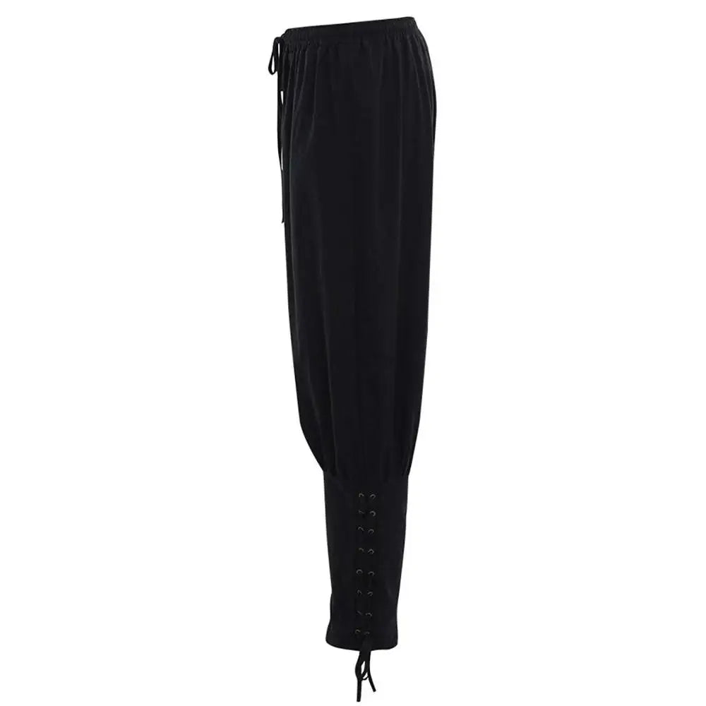 Pantaloni vichinghi con fasciatura per gamba navigatore marrone nero