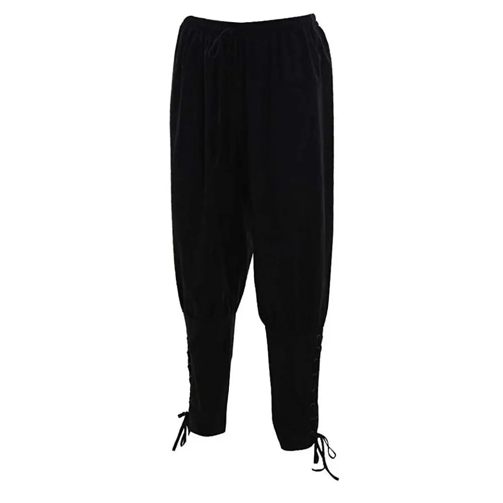 Pantaloni vichinghi con fasciatura per gamba navigatore marrone nero