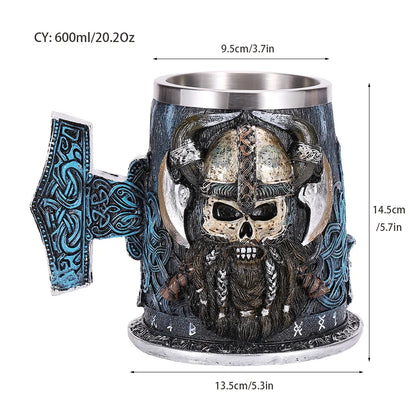 Viking Resin Stainless Steel Beer Mug - TripleViking