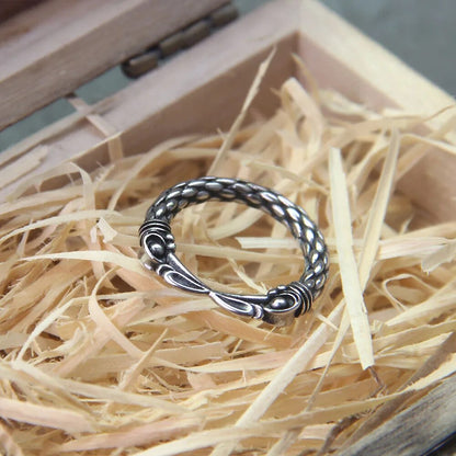 Two Entwined Ravens Ring - TripleViking