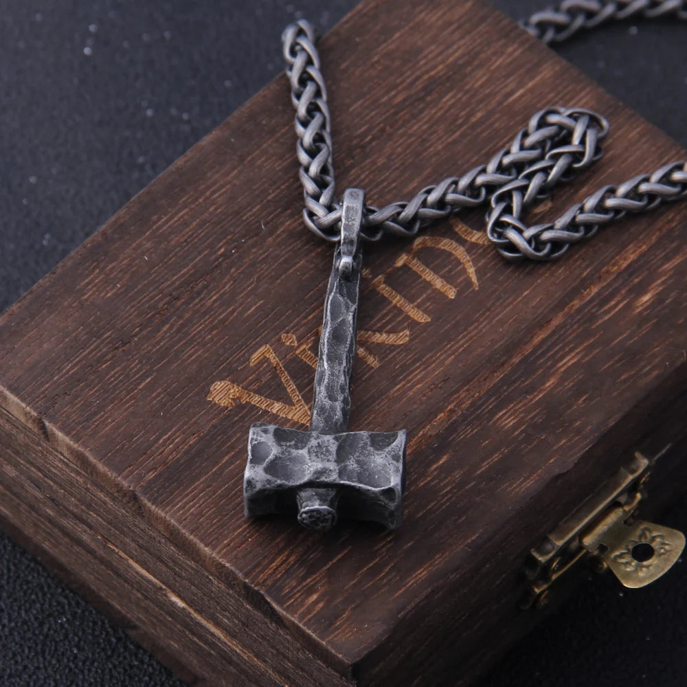 Iron Color Viking Hammer Mjolnir Necklace