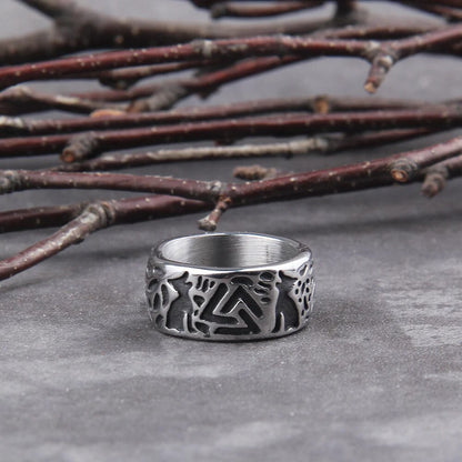 Wolves of Odin Valknut Ring - TripleViking