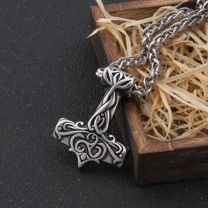 Viking Mix Gold Color Mjolnir Necklace