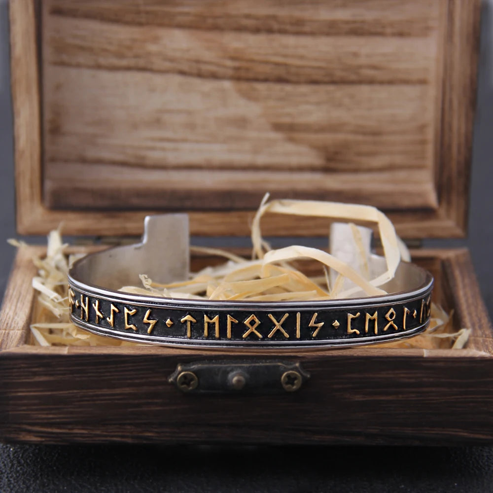 Handmade Nordic Rune Bangle Viking Bracelets
