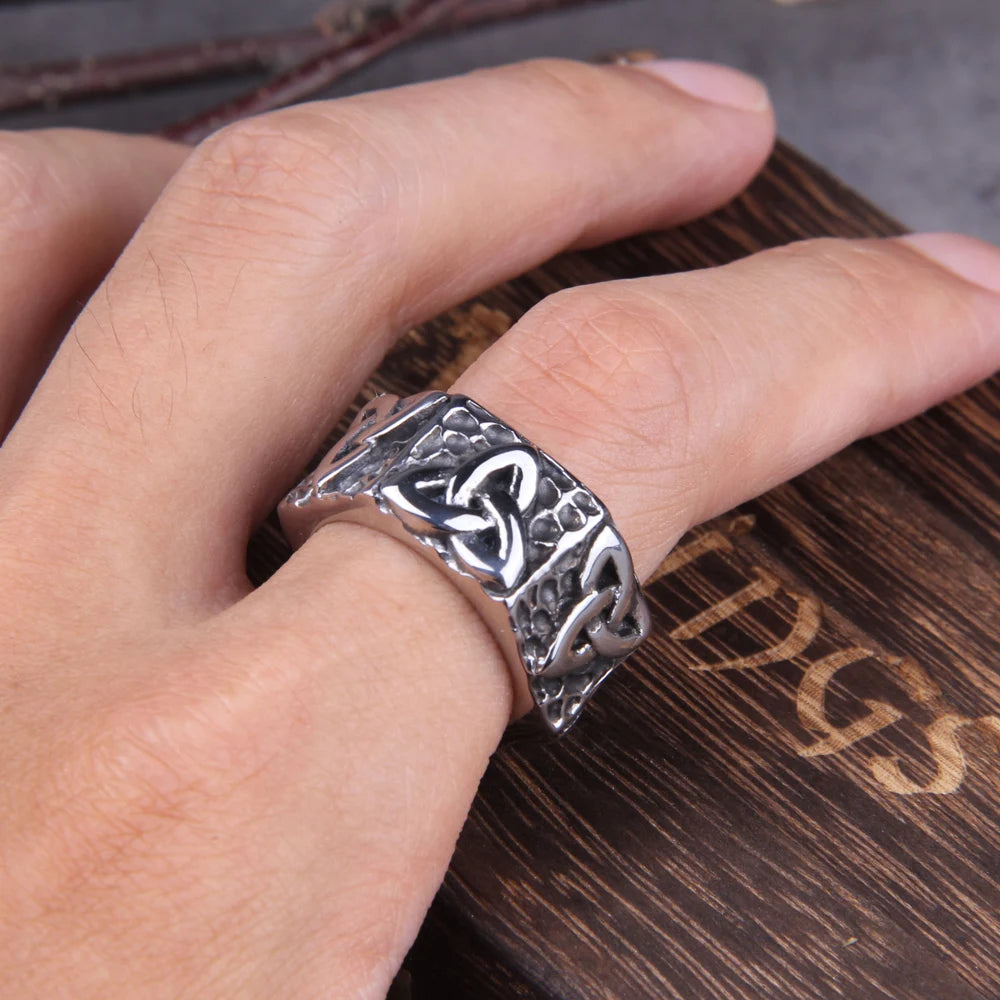Odin Norse Amulet Rune Words RETRO Viking Ring
