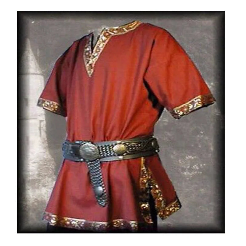 Chemise haute Viking Pirate Saxon LARP pour hommes adultes