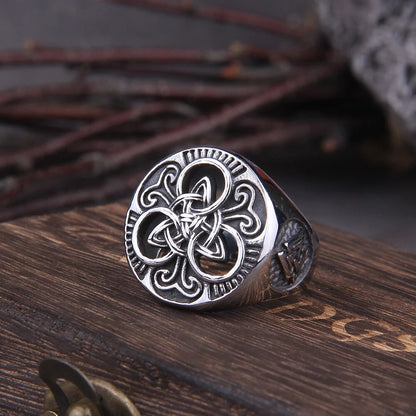 Classic Celtics Triquetra Symbol Rings - TripleViking